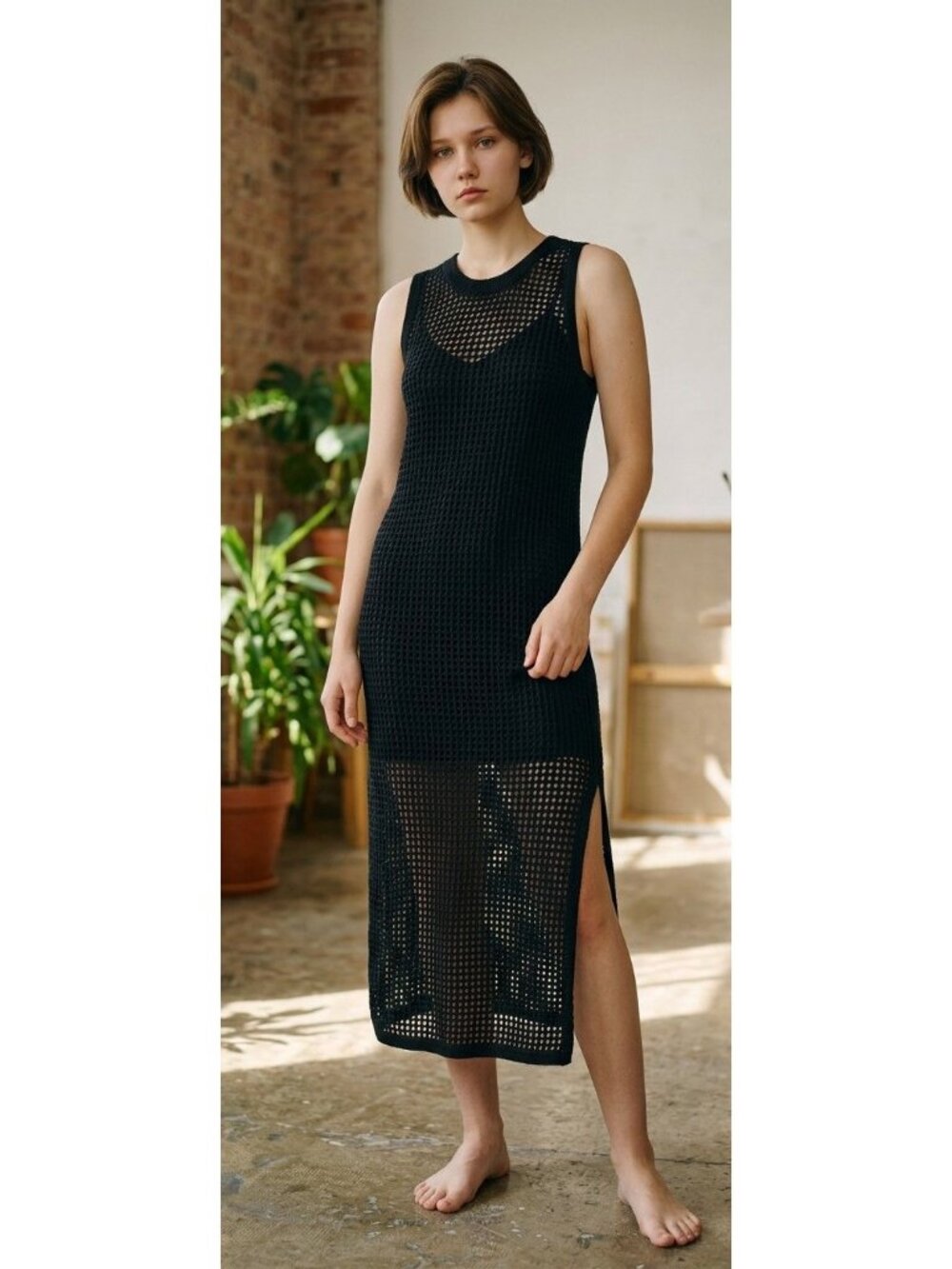 White + Warren Mesh  Swimwear Coverup SIZE M